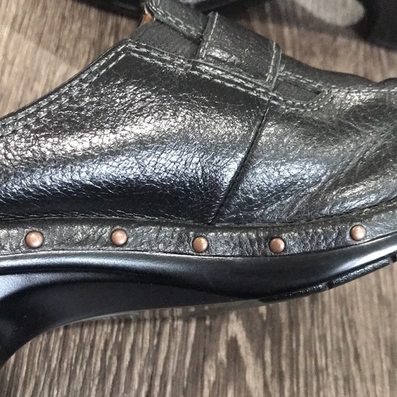 Sofft Black Leather heeled Mules with Studs and Buckles  8.5 - Picture 8 of 12